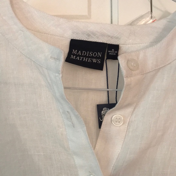 White Madison Mathews linen dress - Picture 2 of 6